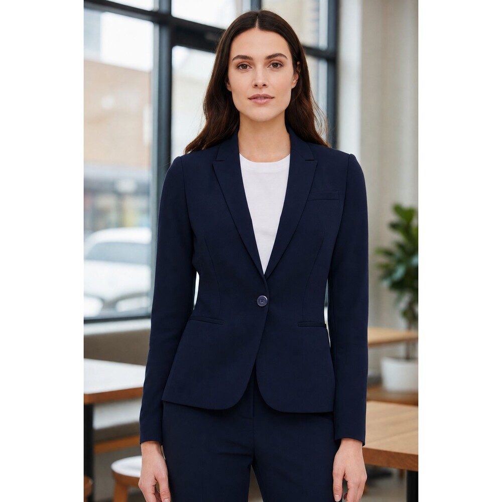 Tommy Hilfiger Women’s Navy Blue One-Button Suit Separate Blazer Jacket Size 8
